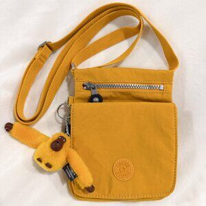 Kipling Eldorado Crossbody Bag Spicy Gold Yellow Monkey Pockets Festival Fall